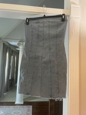 Denim dress- Women's Stretch strapless dress